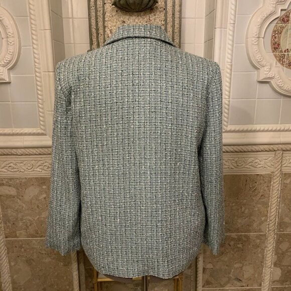 Alfred Dunner. Sz 18. Nubby Textured Long Sleeve Lined Jacket. Button Up. DB. - Picture 4 of 5